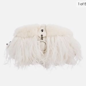 Dior Limited Edition Evening Clutch Mink Silk Feather